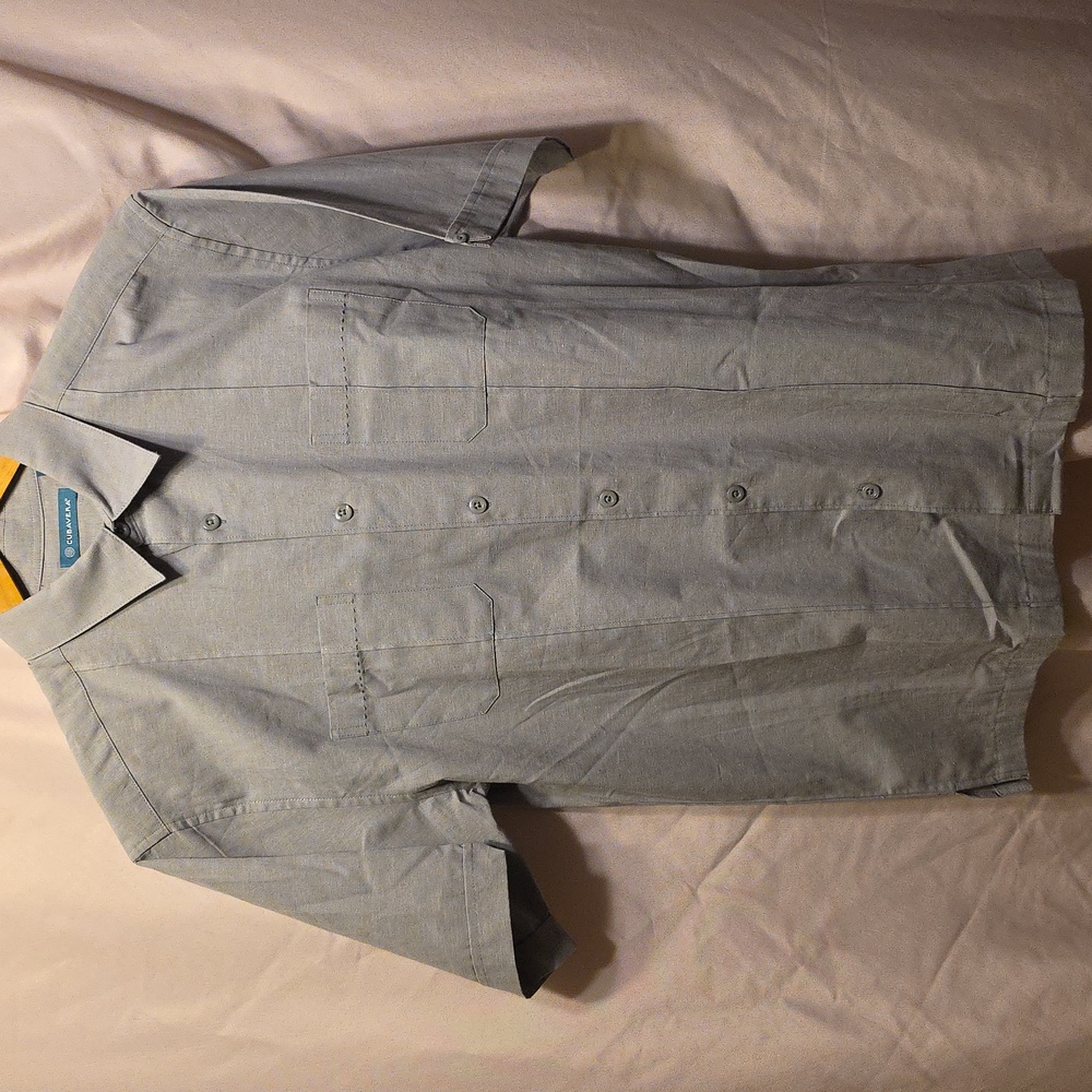 Cubavera Gray Shirt Button Up Shirt Mens Size Medium (Frank #27)